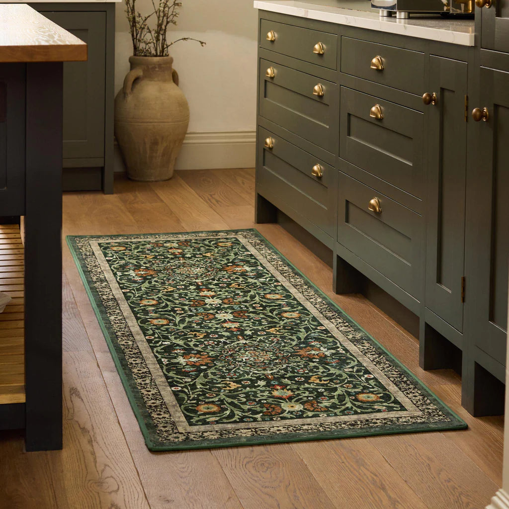 Eco-Washable Runner | Paisley Green