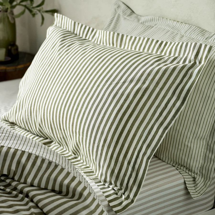 Hebden Stripe Duvet Set | Olive