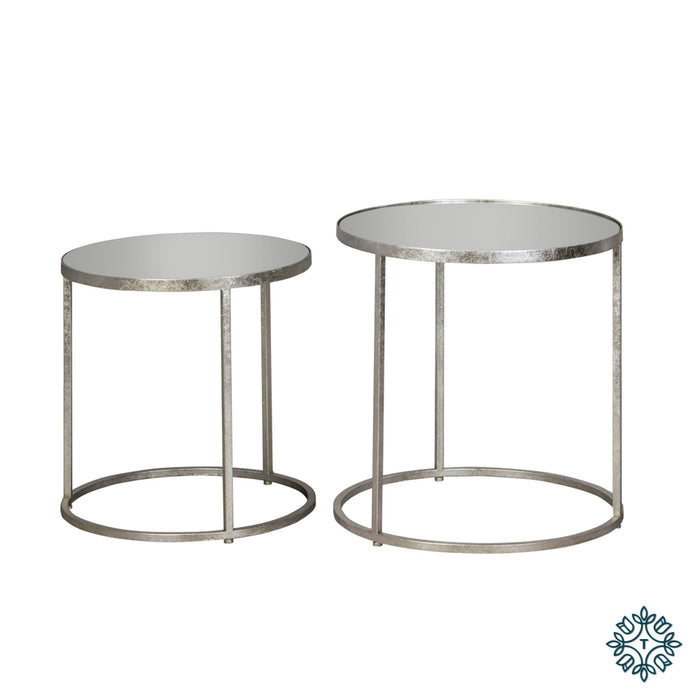 Set of 2 Mirrored Side Tables