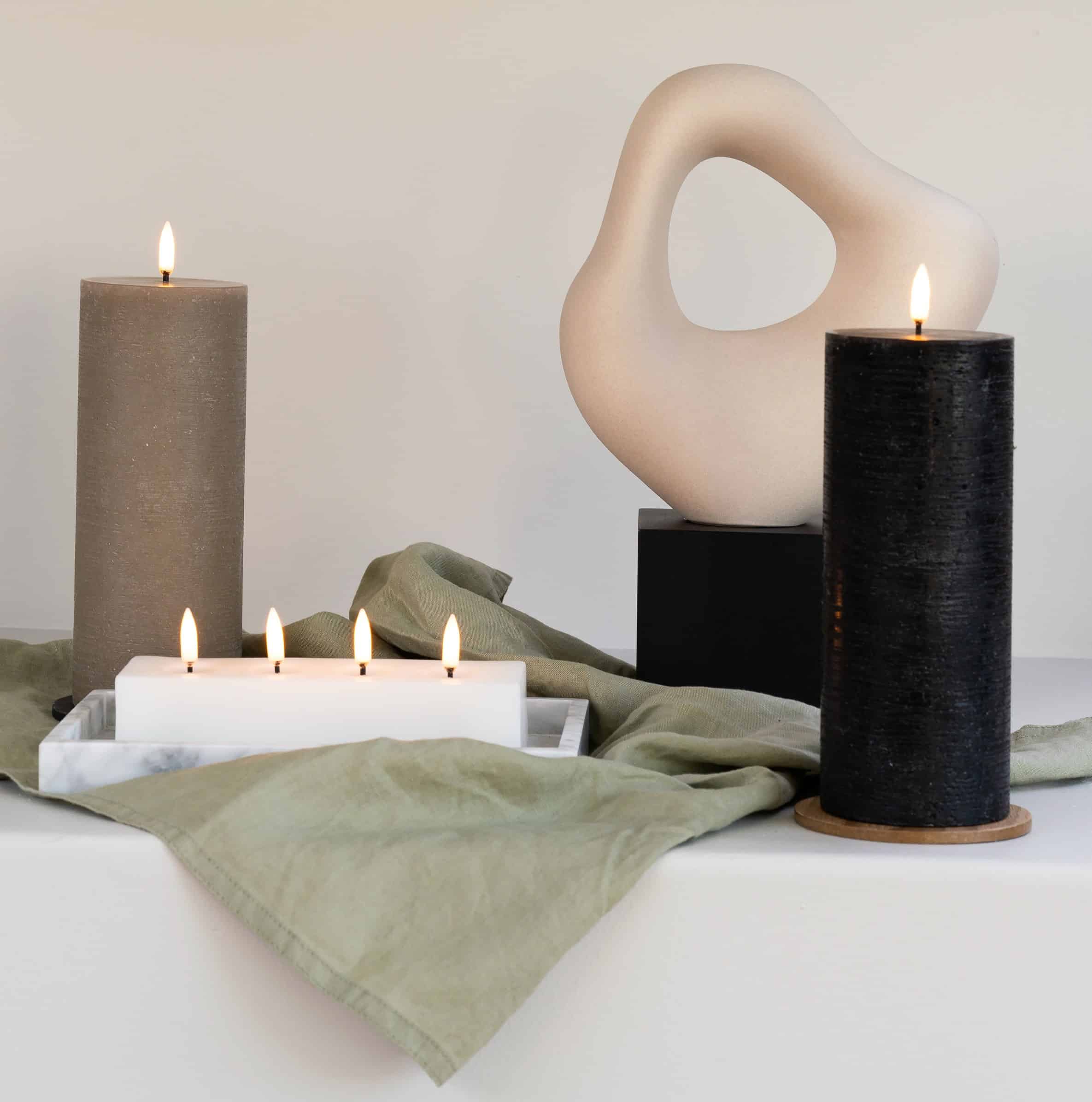Beige | LED Large Pillar Candle