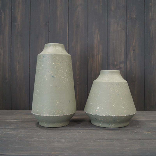 Earthy Sage Bamboo Terrazzo Skandi Vases