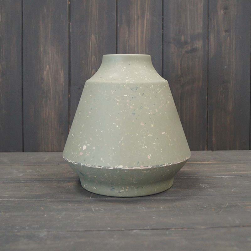 Earthy Sage Bamboo Terrazzo Skandi Vases
