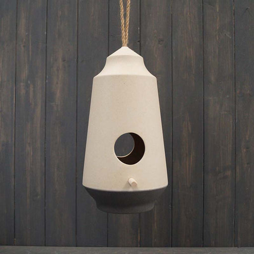 Earthy Natural/Anthracite Bamboo Birdhouse