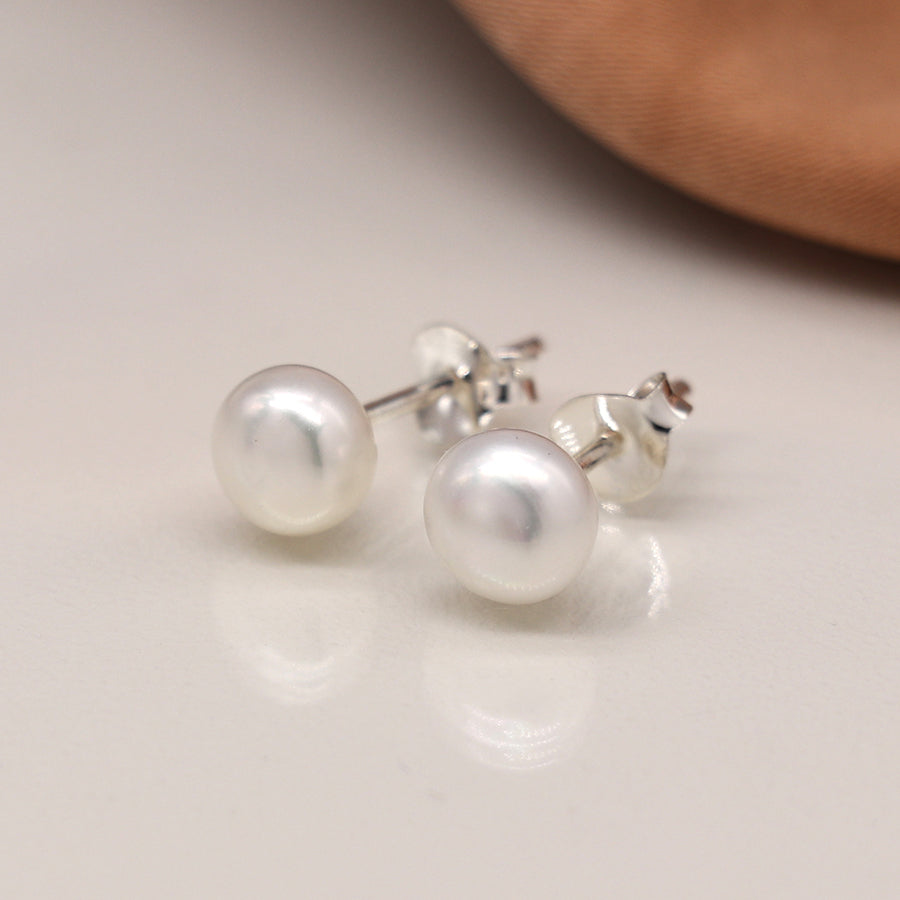 White Freshwater Pearl Earrings
