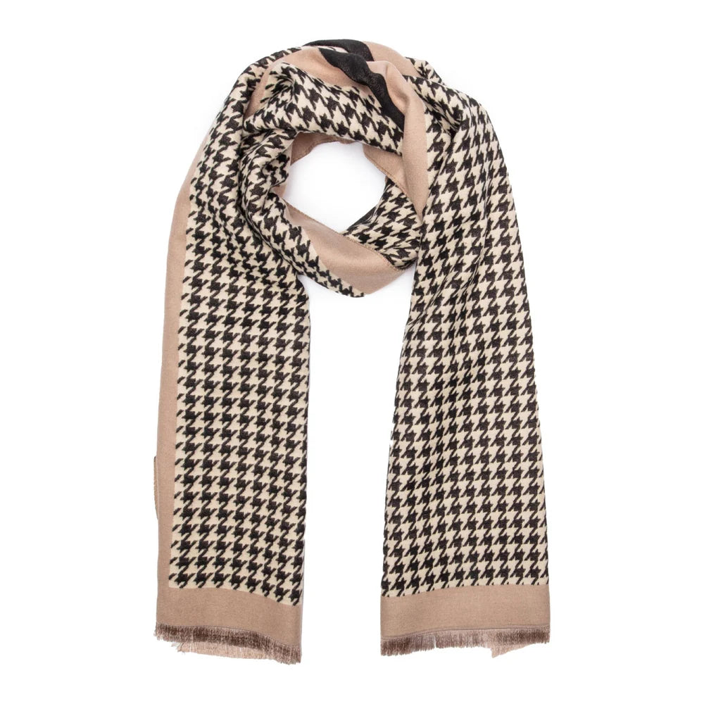 Winter Scarf | Black Dogtooth Check