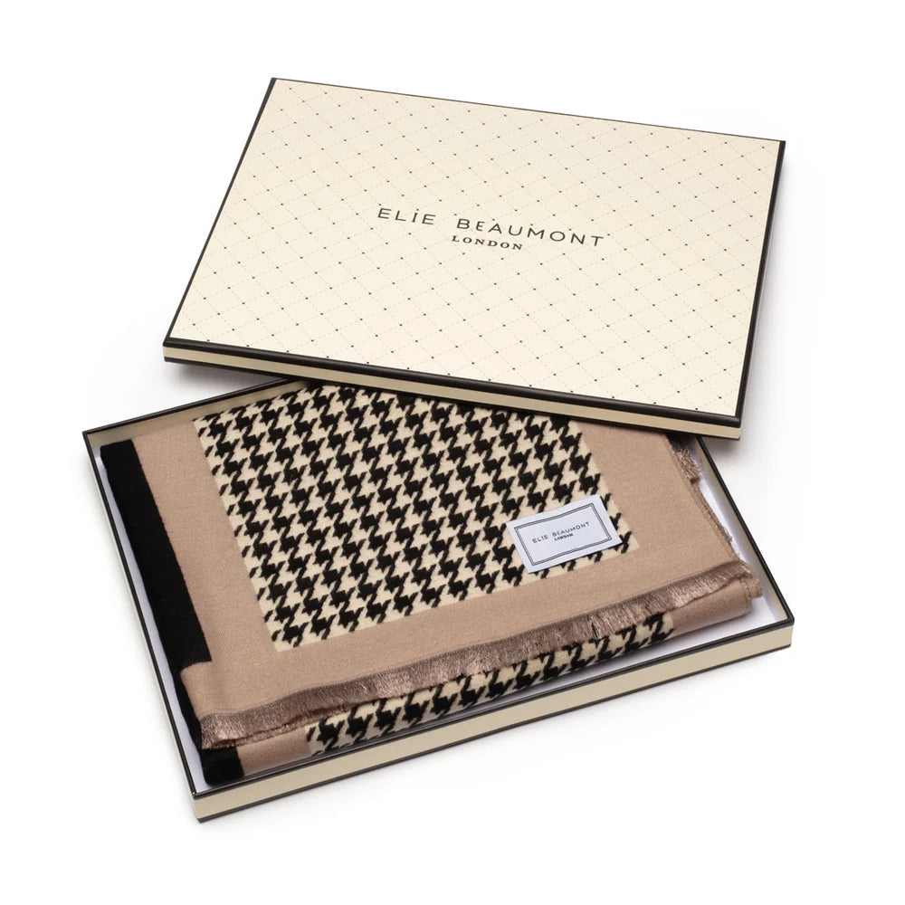 Winter Scarf | Black Dogtooth Check