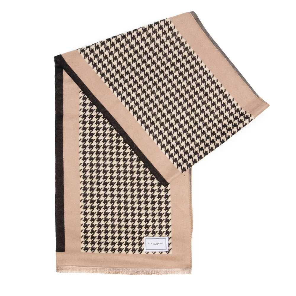 Winter Scarf | Black Dogtooth Check