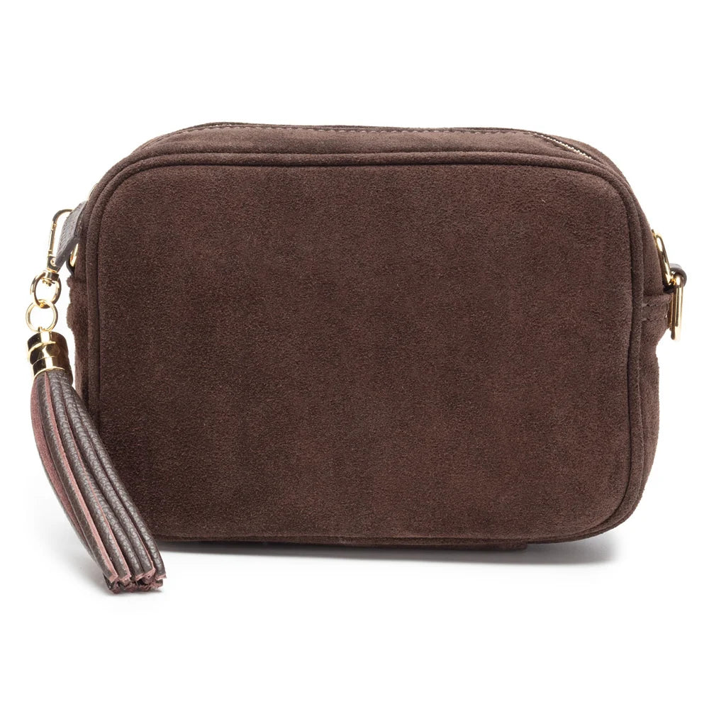 Crossbody Handbag Suede | Dark Brown