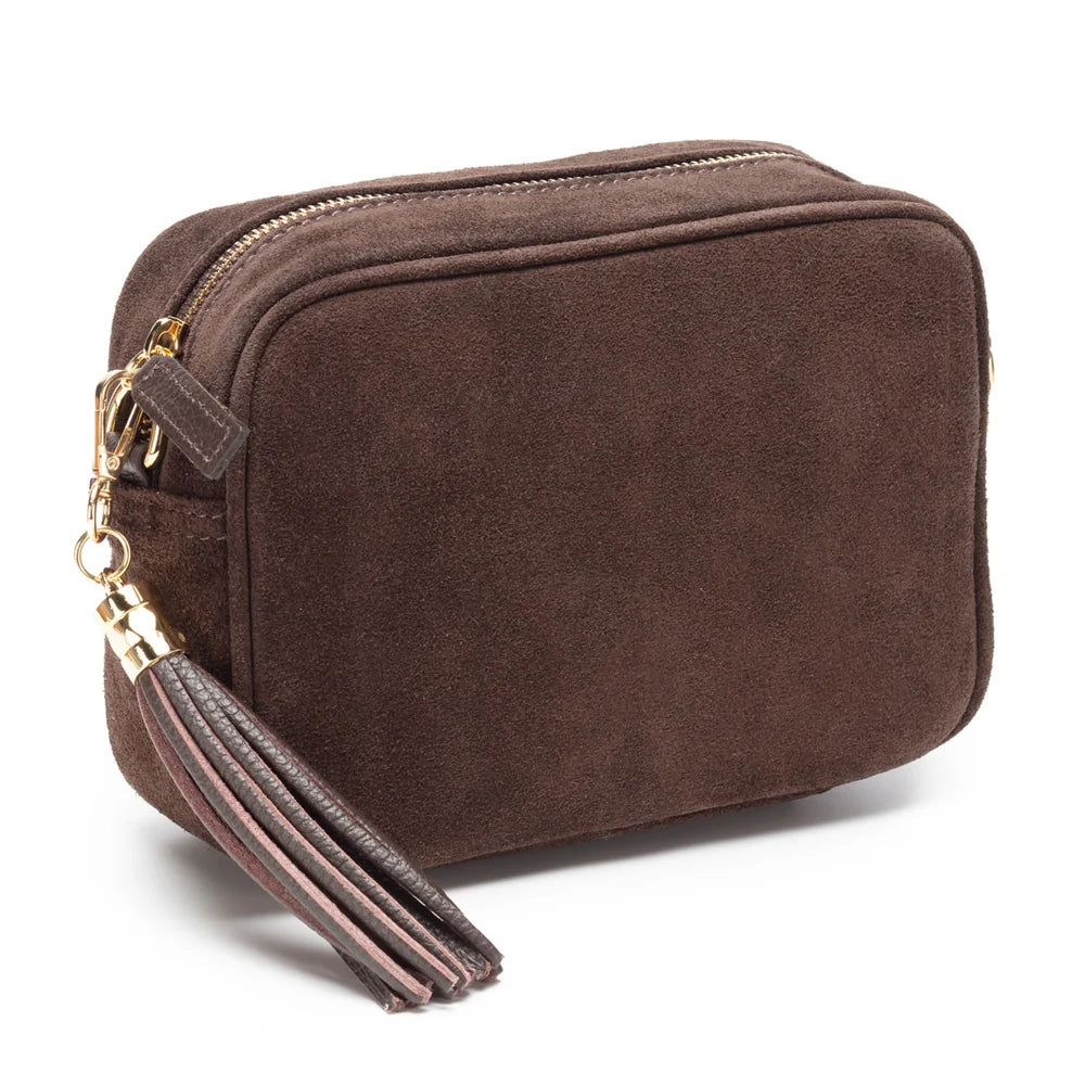 Crossbody Handbag Suede | Dark Brown
