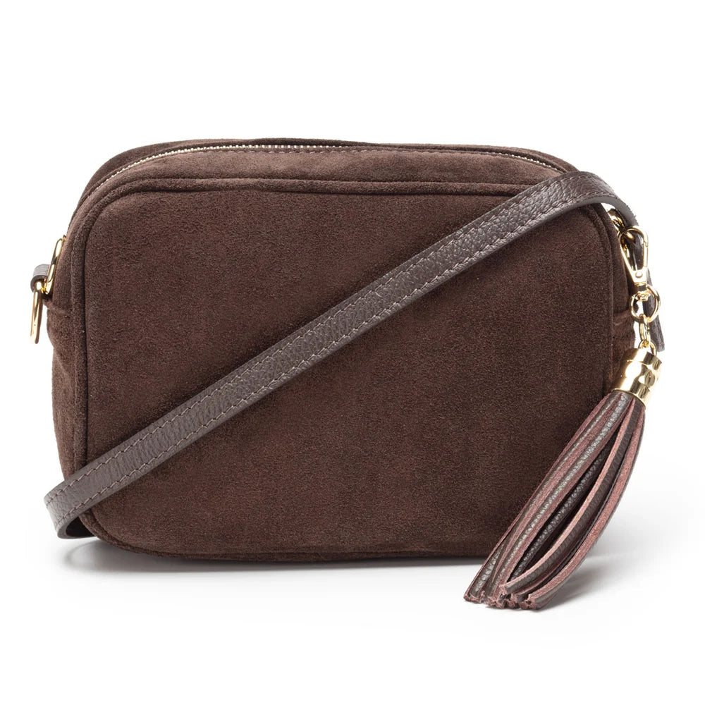 Crossbody Handbag Suede | Dark Brown