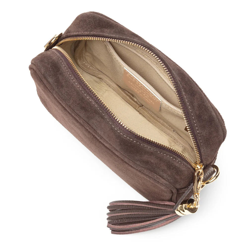 Crossbody Handbag Suede | Dark Brown