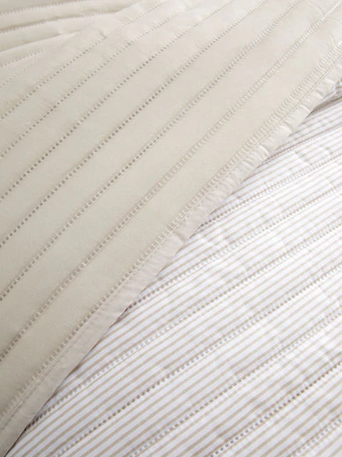 Stripe Quilted Bedspread | Natural