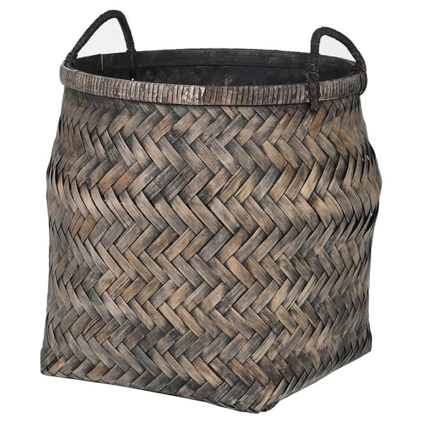 Blk Wash Bamboo Basket