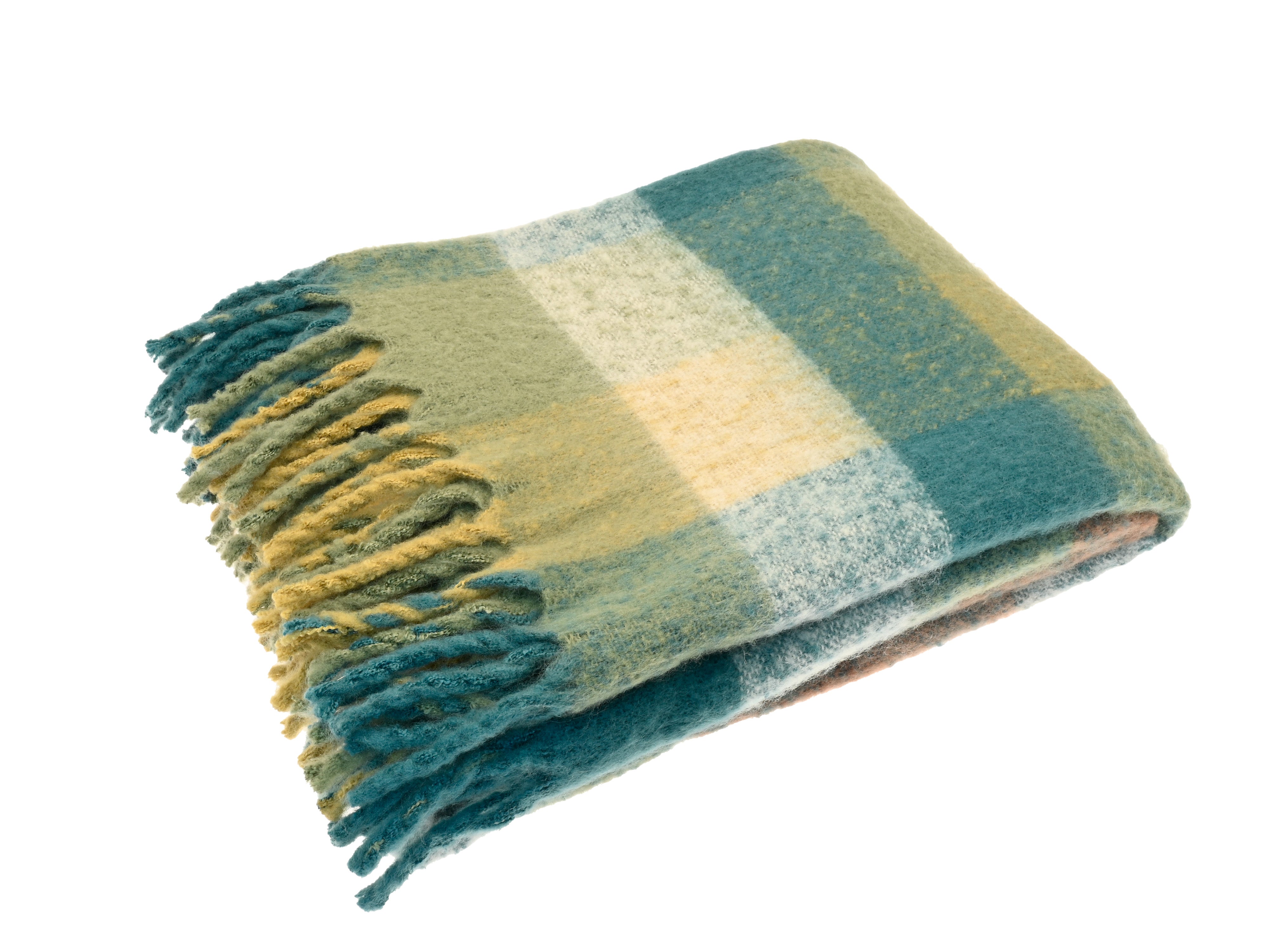 Faux Mohair Check Throw