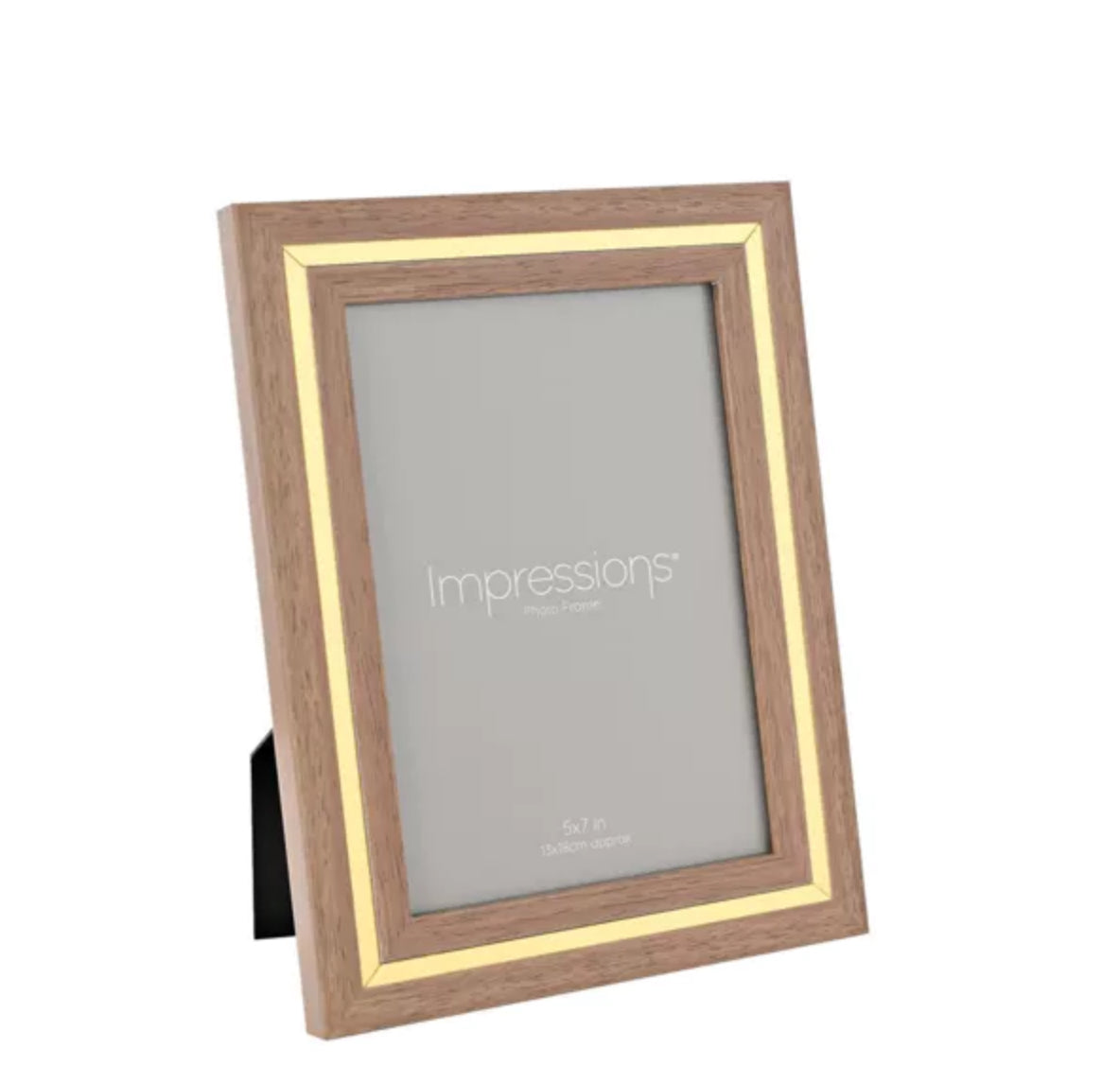 Gold Trim Wood Grain Frame | 5 x 7