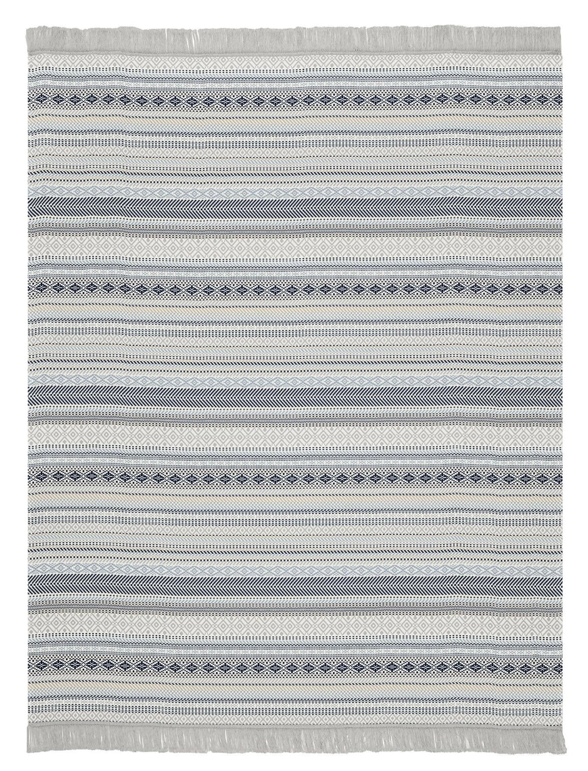 Cotton Rich Throw | Kian Stripe Blue