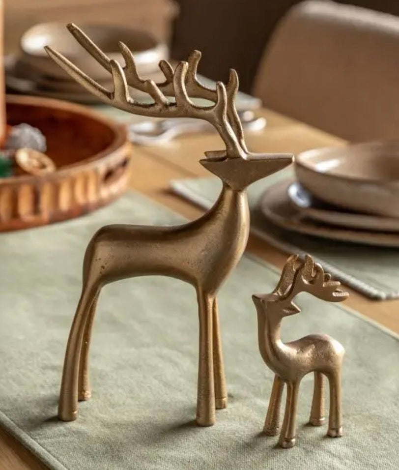 Woodland Set of 2 Metal Stags | Gold