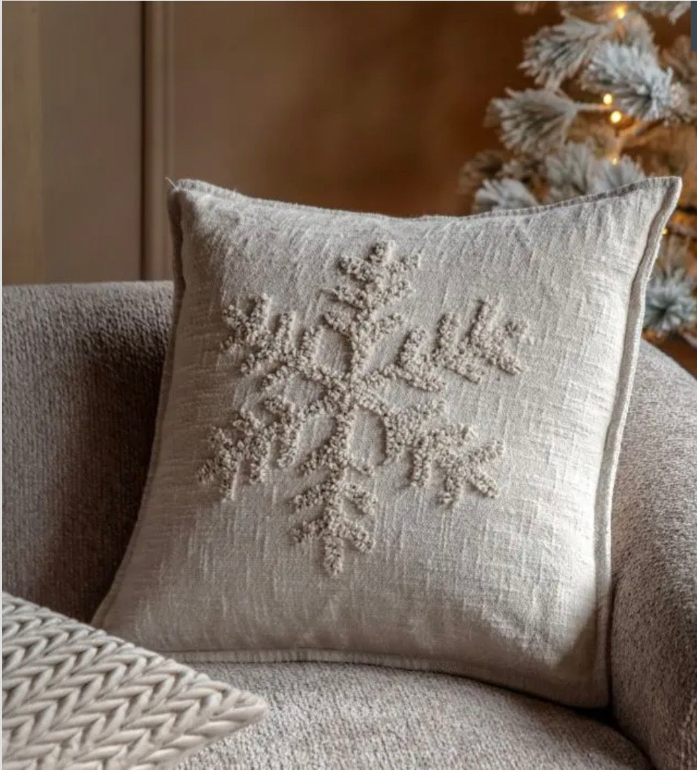 Deco Luxe Embroidered Snowflake | Cushion