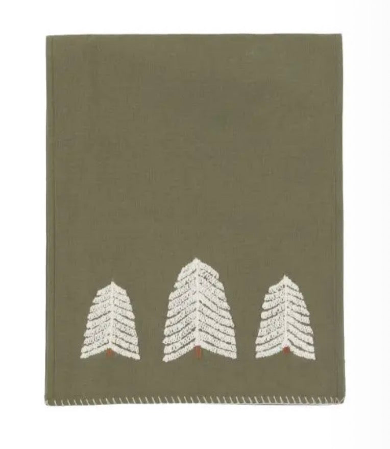 Woodland Embroidered Trees Table Runner
