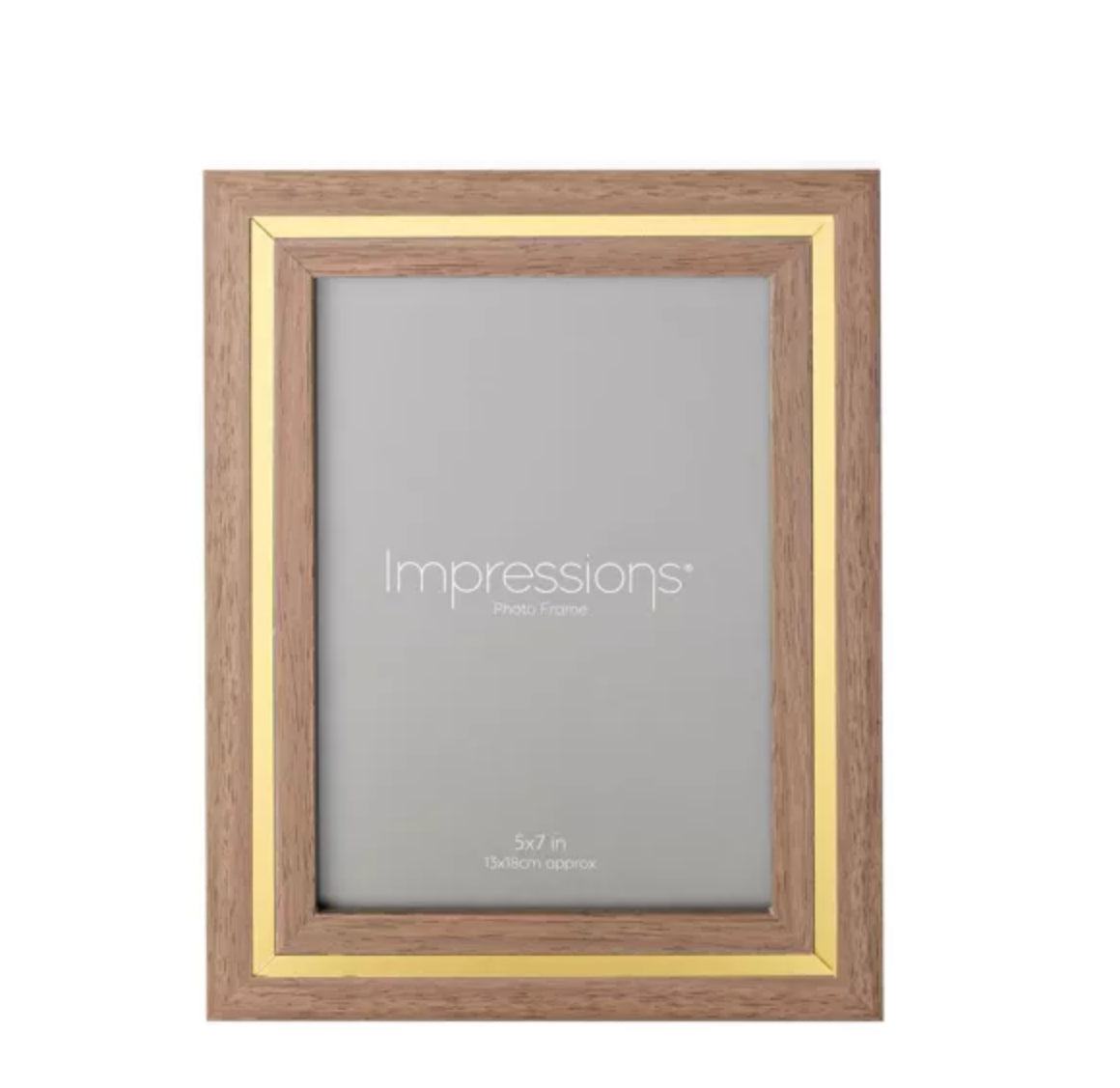Gold Trim Wood Grain Frame | 5 x 7