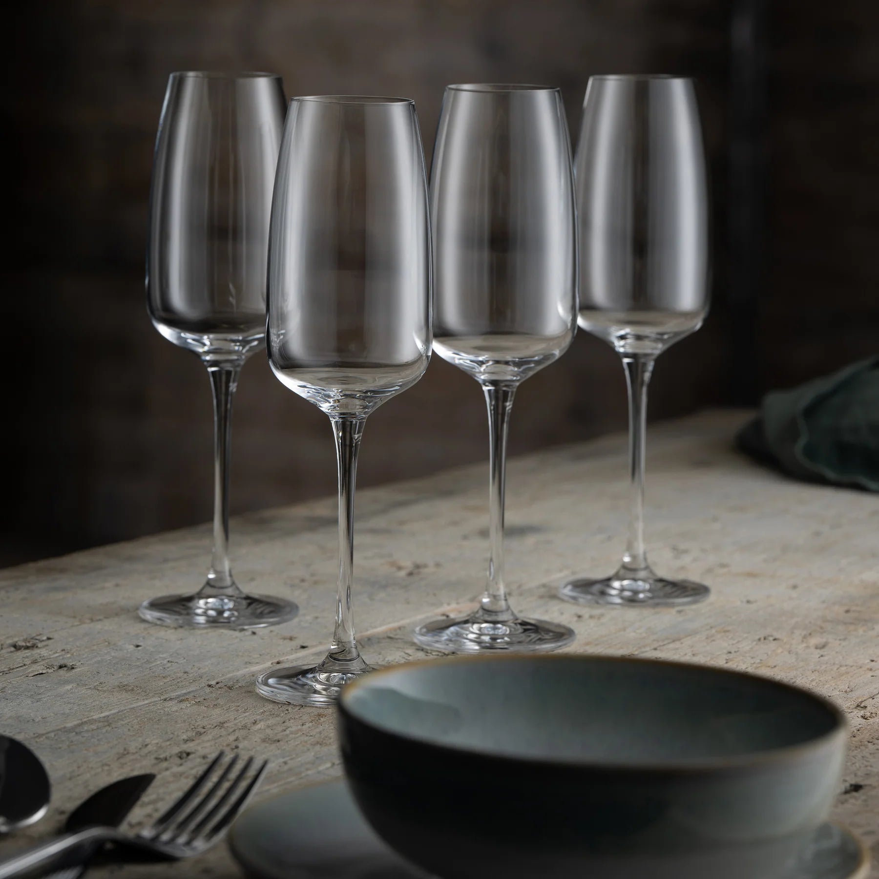 Galway Crystal Tivoli Flute | Set of 4