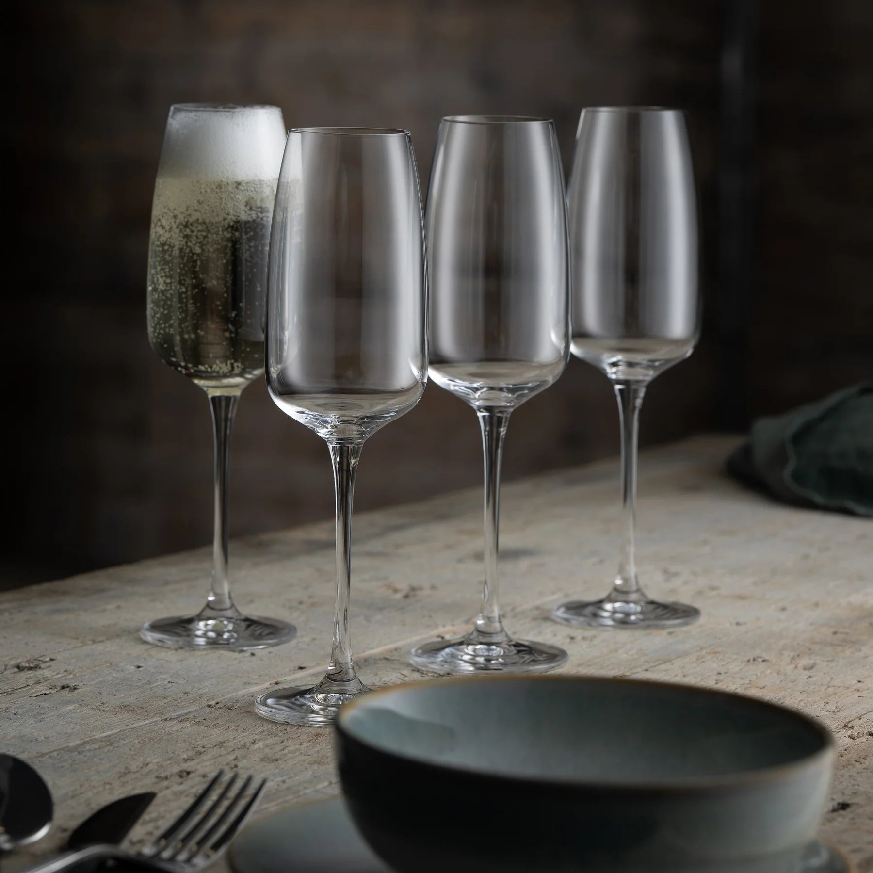 Galway Crystal Tivoli Flute | Set of 4
