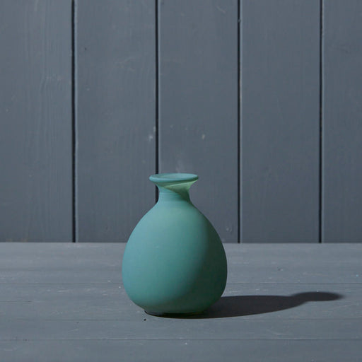 Green Matt Glass Bud Vase