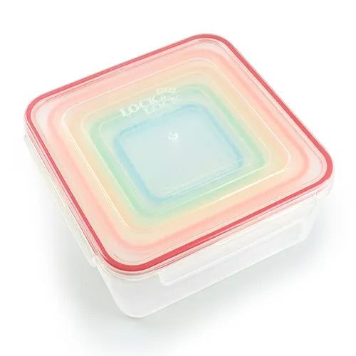 LocknLock 5 Piece Nestable Rainbow Set