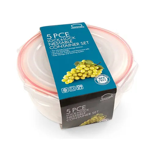 LocknLock Nestable 5 Piece Container Set