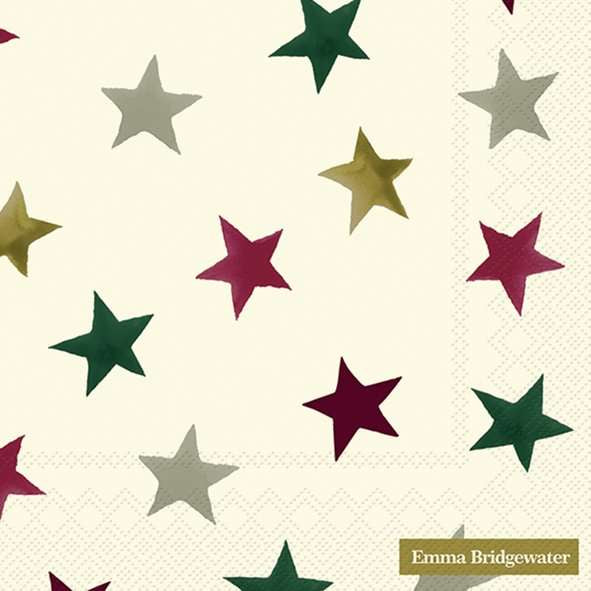 Christmas stars cream lunch napkins