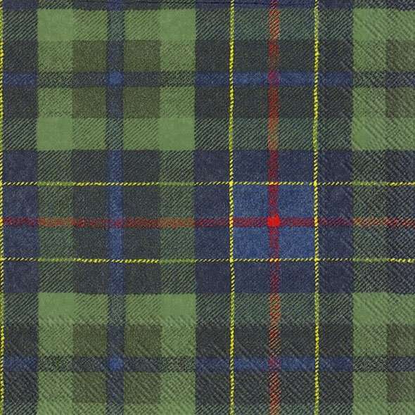Tartan green lunch napkins