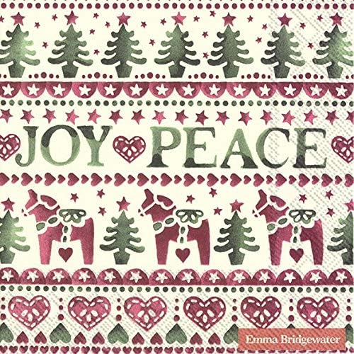 Christmas joy cream lunch napkins