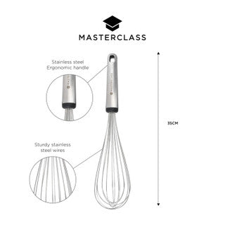 MasterClass Soft Grip Stainless Steel Balloon Whisk, 31 cm