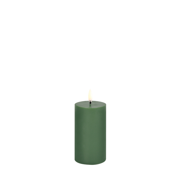 Olive Green Smooth | LED Small Pillar Candle