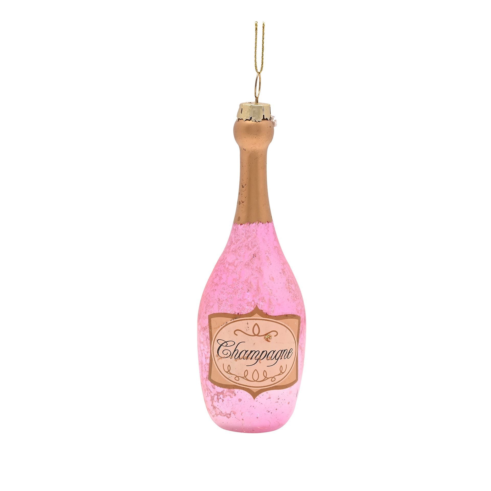 Glass Hanging ornament | Pink Champagne