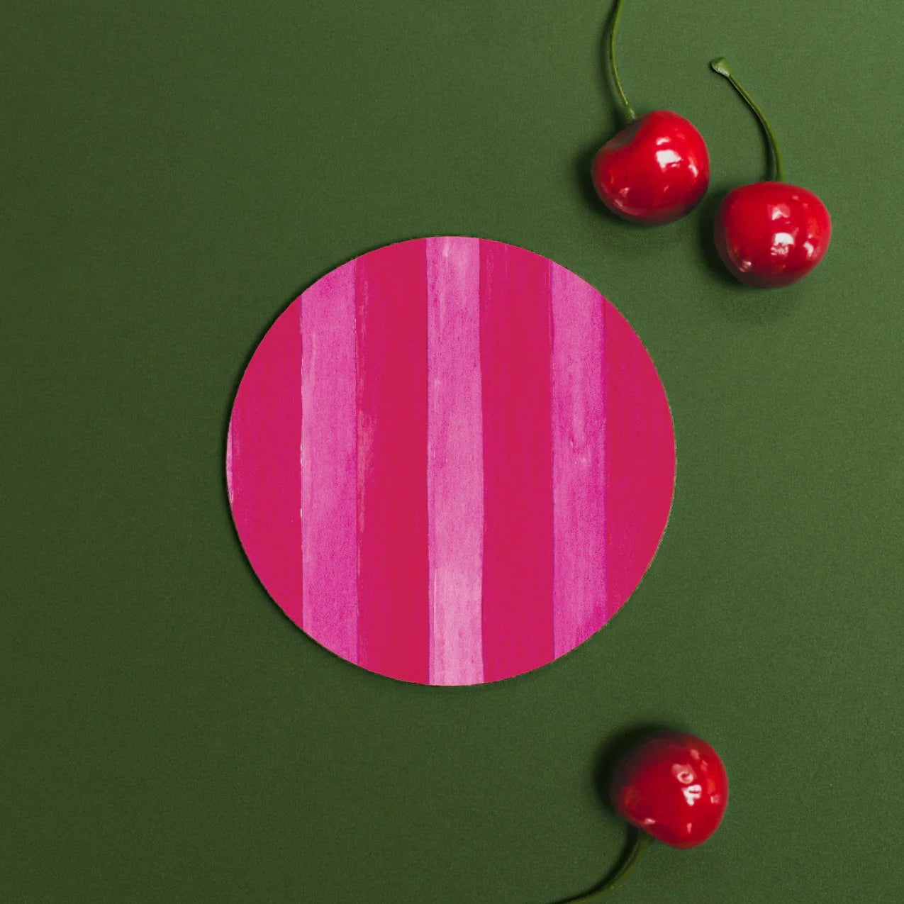 Raspberry & Cherry | Round Coaster