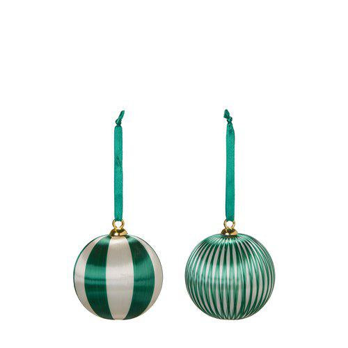 Lustre White & Green | Christmas Baubles