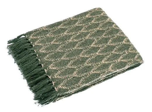 Elm Green Cotton Leaf Throw