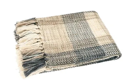 Tweed Check Natural Throw