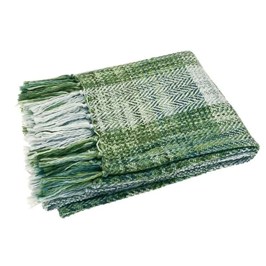 Tweed Check Throw | Olive