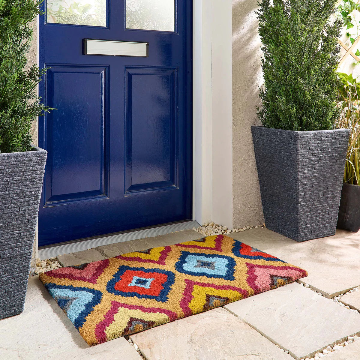 Bright Ikat | Coir Doormat