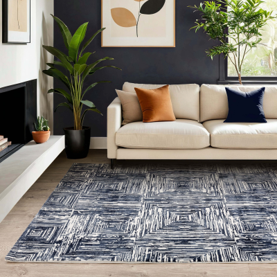 Kuza Rug | Portrait Navy