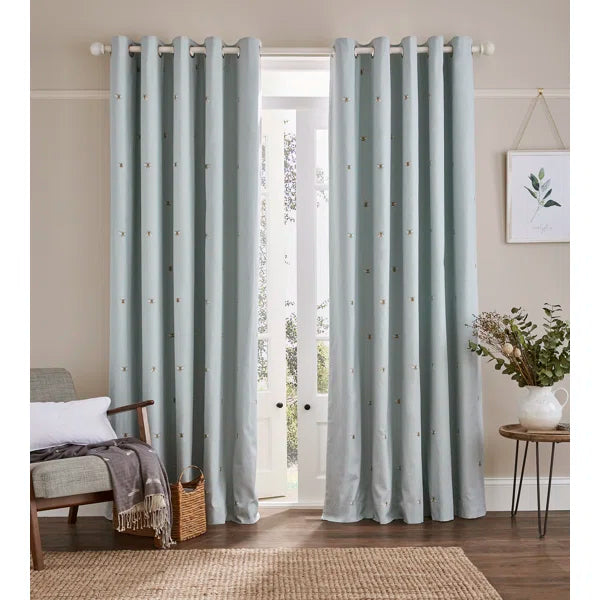 Bees Duck Egg | Curtains