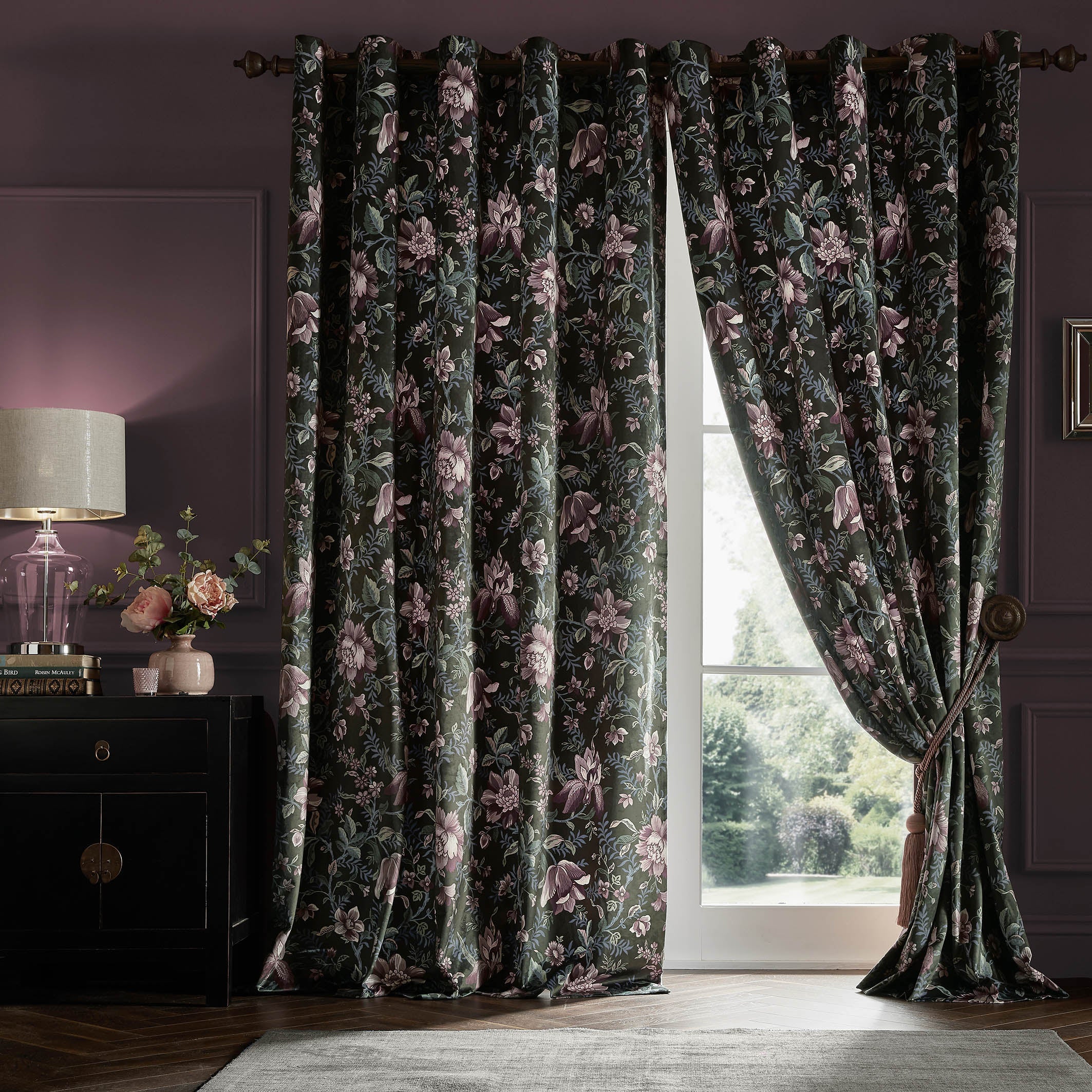 Editas Garden Curtains | Charcoal