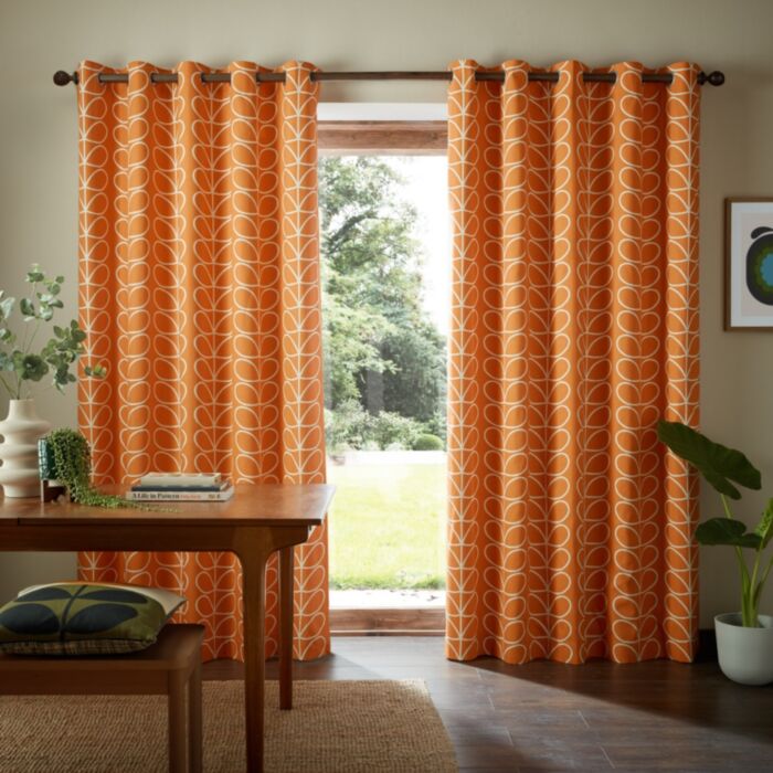 Linear Stem Curtains | Burnt Orange
