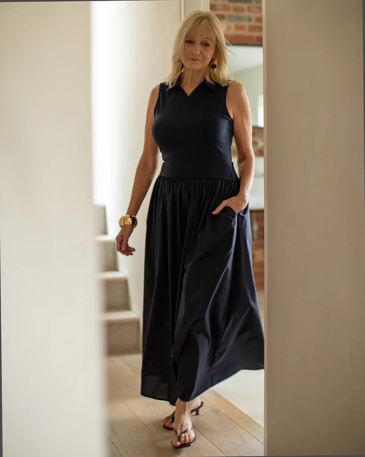 Enamel Ball Earring | Navy