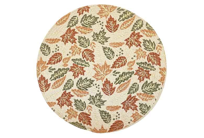 Circular Printed Placemat | Autumn Leaf