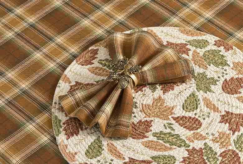 Circular Printed Placemat | Autumn Leaf