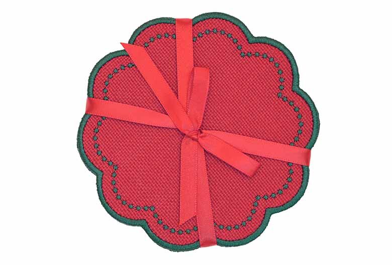 Scalloped Woven Coasters | Set of 4