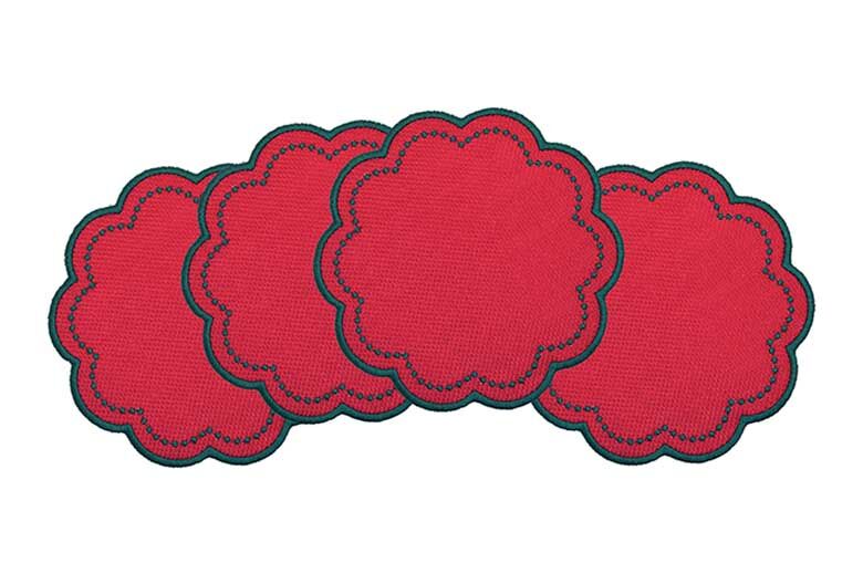 Scalloped Woven Coasters | Set of 4